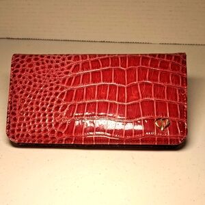 Cle De Peau Beaute Red Crocodile Embossed Women's Wallet